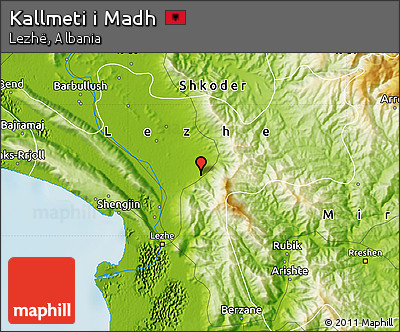 Physical Map of Kallmeti I Madh