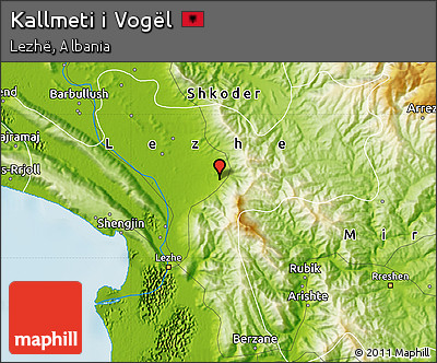 Physical Map of Kallmeti I Vogël