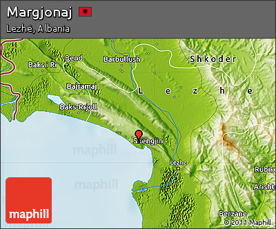 Physical Map of Margjonaj