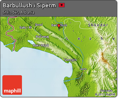 Physical Map of Barbullush I Sipërm