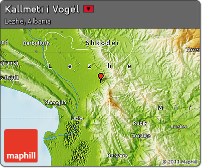 Physical Map of Kallmeti I Vogël