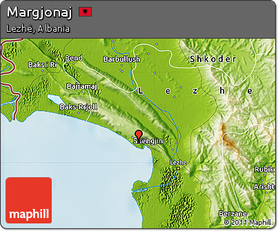 Physical Map of Margjonaj