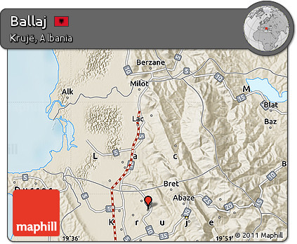 Shaded Relief Map of Ballaj