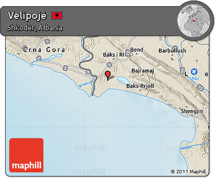 Shaded Relief Map of Velipojë