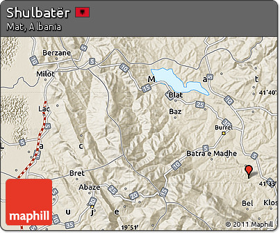 Shaded Relief Map of Shulbatër