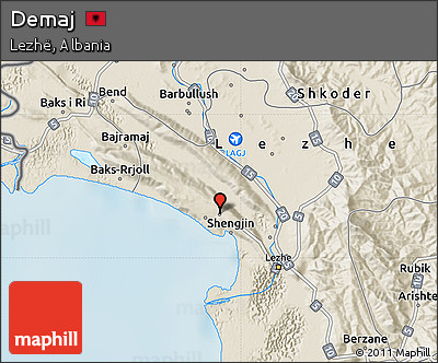 Shaded Relief Map of Demaj