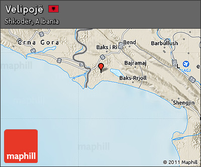 Shaded Relief Map of Velipojë