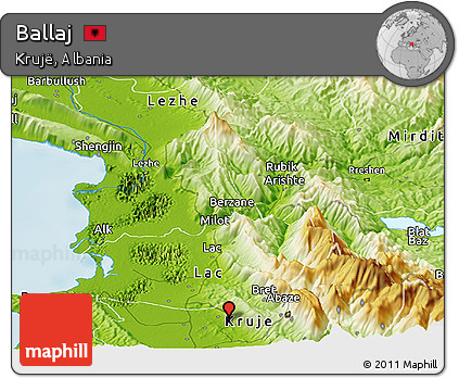Physical Panoramic Map of Ballaj