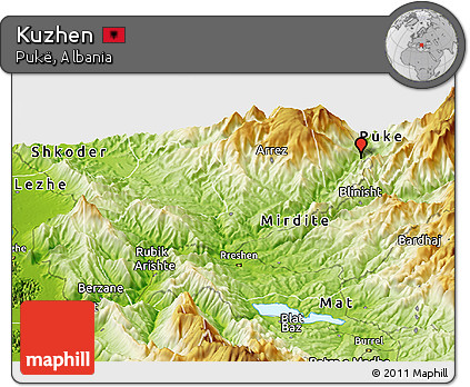 Physical Panoramic Map of Kuzhen