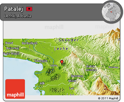 Physical Panoramic Map of Patalej