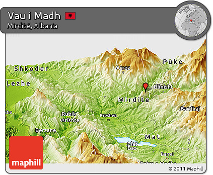 Physical Panoramic Map of Vau I Madh
