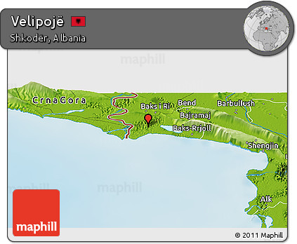 Physical Panoramic Map of Velipojë