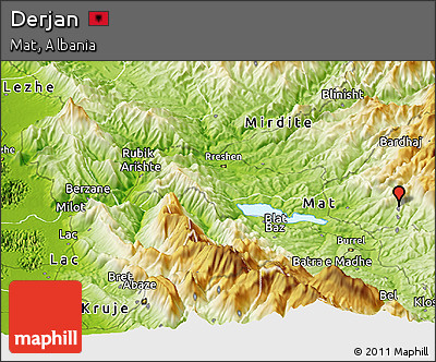 Physical Panoramic Map of Derjan