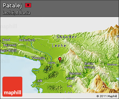 Physical Panoramic Map of Patalej