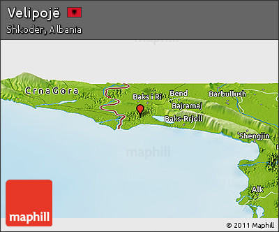 Physical Panoramic Map of Velipojë