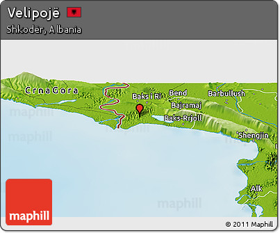 Physical Panoramic Map of Velipojë