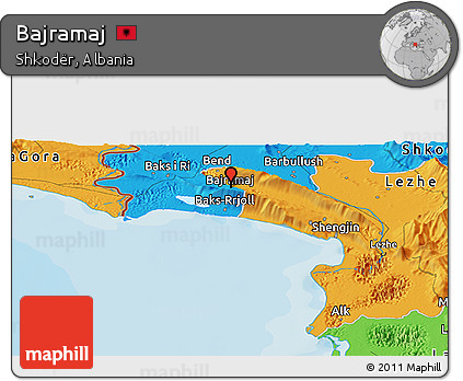 Political Panoramic Map of Bajramaj