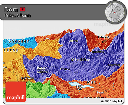 Political Panoramic Map of Dom