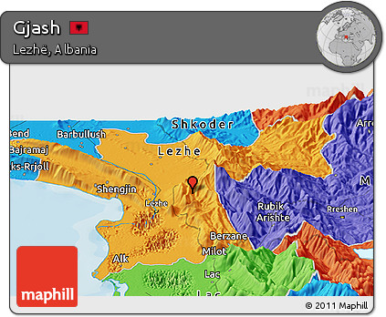 Political Panoramic Map of Gjash