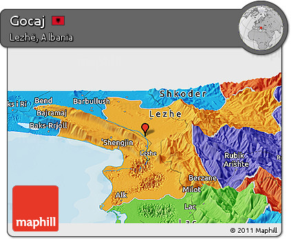 Political Panoramic Map of Gocaj