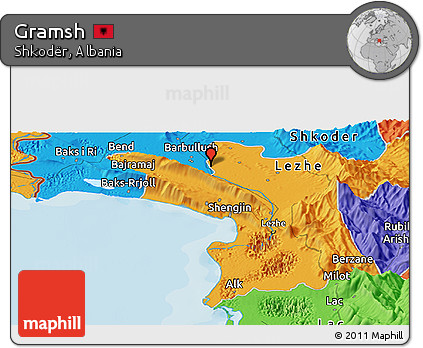 Political Panoramic Map of Gramsh
