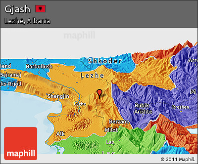 Political Panoramic Map of Gjash