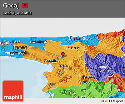 Political Panoramic Map of Gocaj