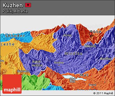 Political Panoramic Map of Kuzhen