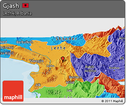 Political Panoramic Map of Gjash