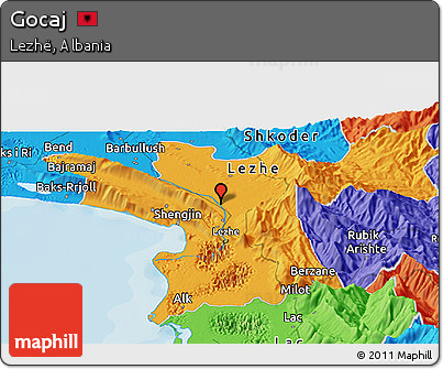 Political Panoramic Map of Gocaj