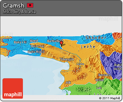 Political Panoramic Map of Gramsh