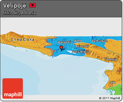 Political Panoramic Map of Velipojë