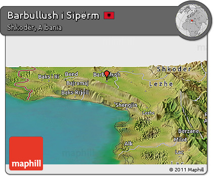 Satellite Panoramic Map of Barbullush I Sipërm