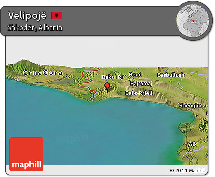 Satellite Panoramic Map of Velipojë