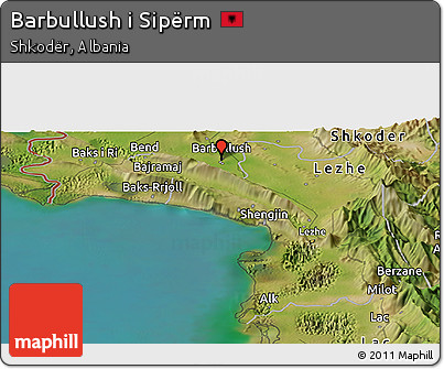 Satellite Panoramic Map of Barbullush I Sipërm