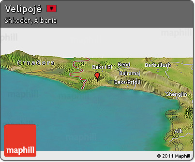 Satellite Panoramic Map of Velipojë