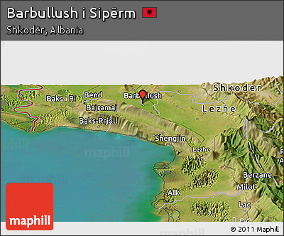 Satellite Panoramic Map of Barbullush I Sipërm