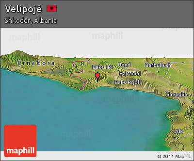 Satellite Panoramic Map of Velipojë