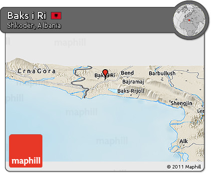 Shaded Relief Panoramic Map of Baks I Ri