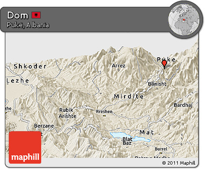 Shaded Relief Panoramic Map of Dom