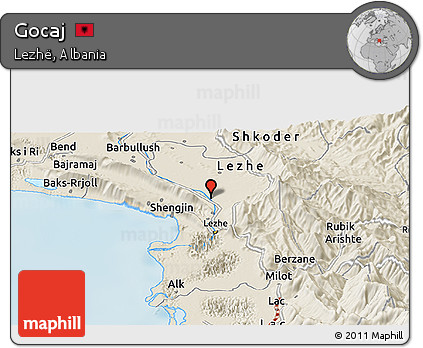 Shaded Relief Panoramic Map of Gocaj