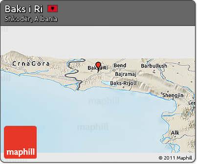 Shaded Relief Panoramic Map of Baks I Ri