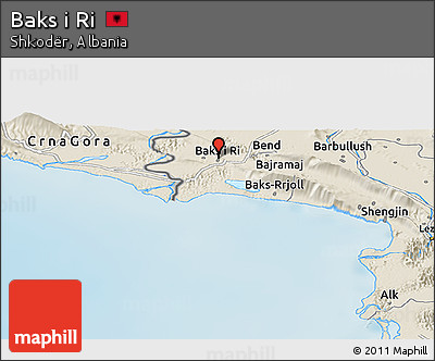 Shaded Relief Panoramic Map of Baks I Ri