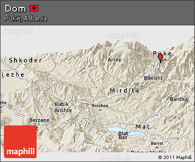 Shaded Relief Panoramic Map of Dom