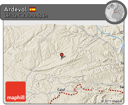 Shaded Relief 3D Map of Ardevol