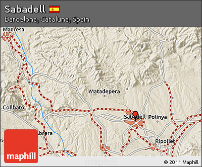 Shaded Relief 3D Map of Sabadell