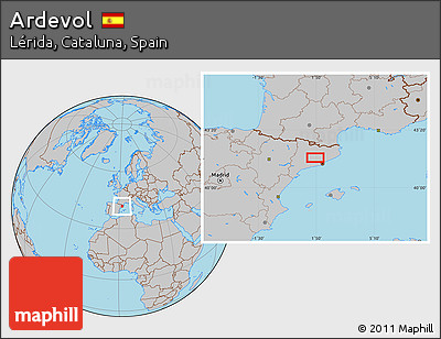 Gray Location Map of Ardevol