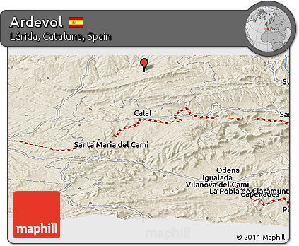Shaded Relief Panoramic Map of Ardevol