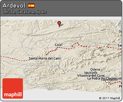 Shaded Relief Panoramic Map of Ardevol