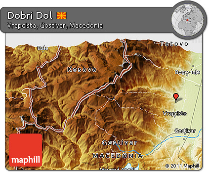 Physical 3D Map of Dobri Dol